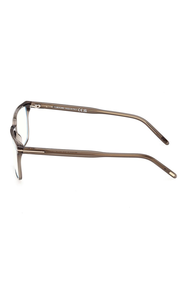 55mm Rectangular Blue Light Blocking Glasses, Alternate, color, SHINY DARK BROWN BLUE BLOCK L