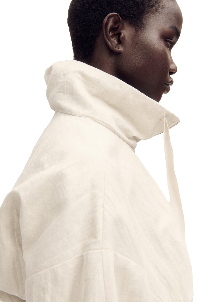 MANGO Oversize Crop Cotton & Linen Jacket, Alternate, color, Light/ Pastel Grey