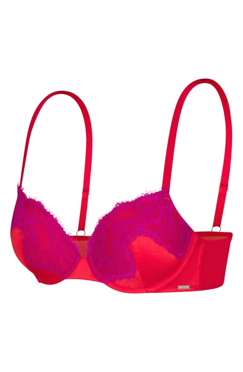 Savage X Fenty Nite Shade Underwire Padded Demi Bra In Timeless Red
