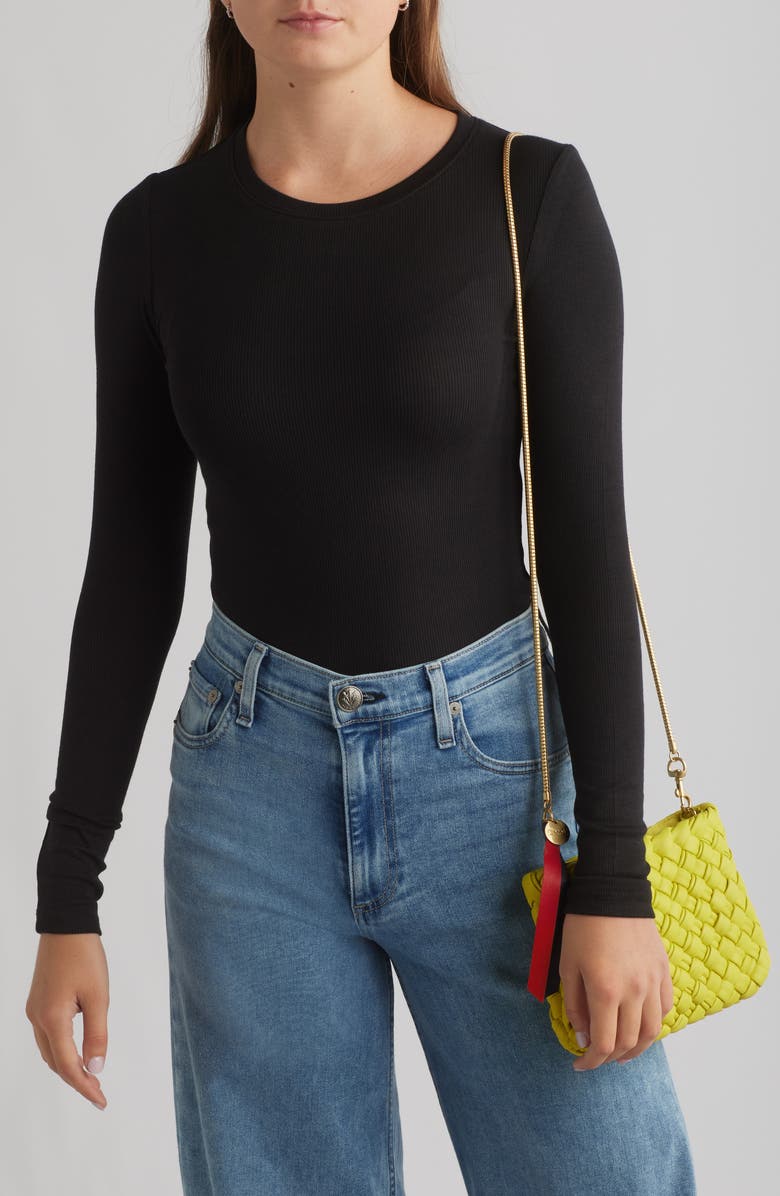 Clare V. Estelle Woven Leather Crossbody Bag, Alternate, color,