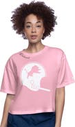 STARTER Women's Starter  Pink Detroit Lions Play the Ball Boxy Cropped T-Shirt