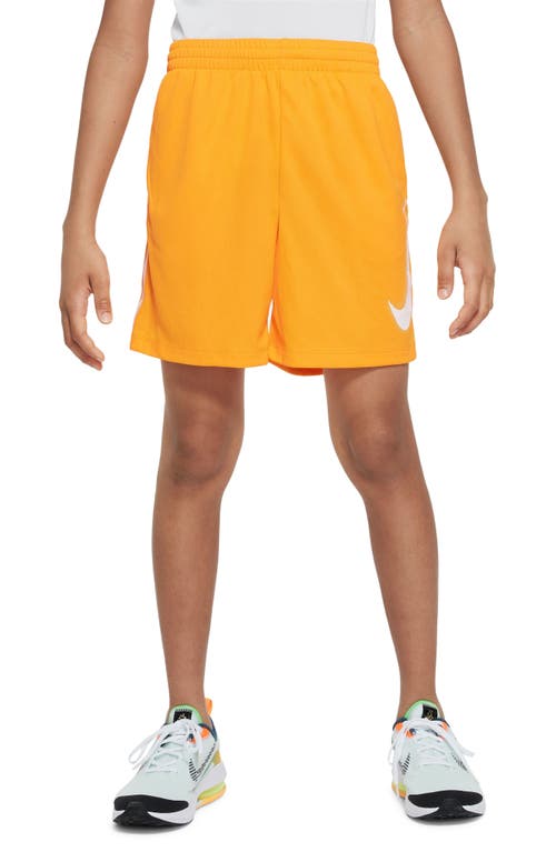 Nike Kids' Icon Dri-FIT Shorts in Vivid Orange/White/White