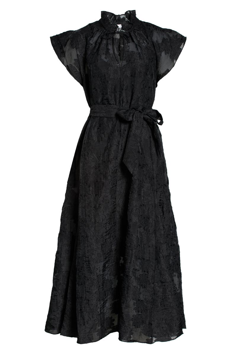 Samsøe Samsøe Karookh Cap Sleeve Tie Waist Dress, Alternate, color, 