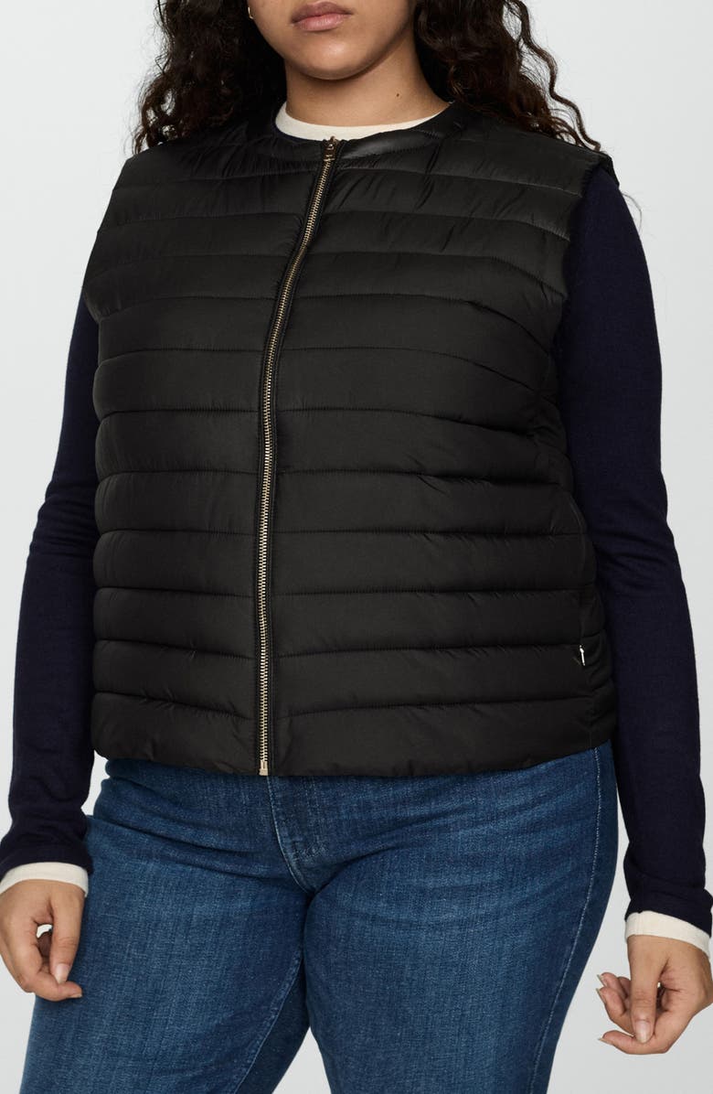 MANGO Quilted Front Zip Vest, Alternate, color,