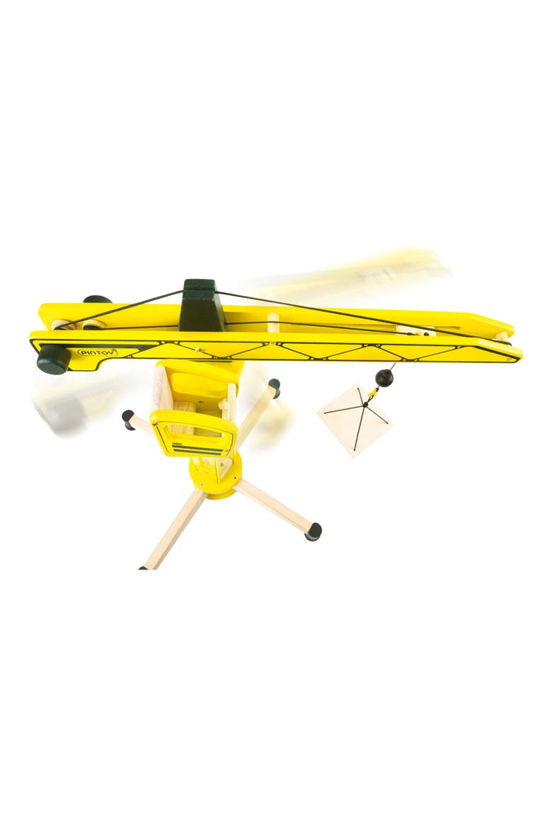 Wood Toy Standing Crane, Alternate, color, YELLOW