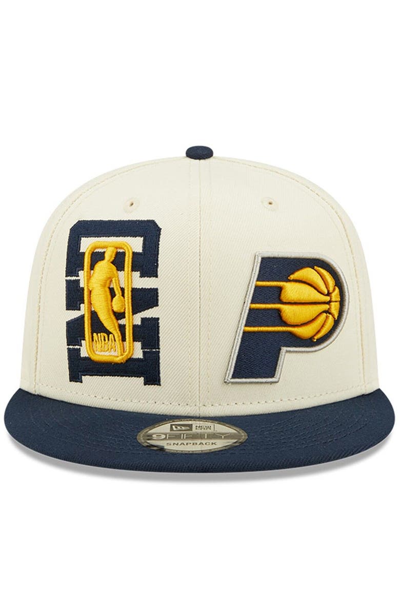 New Era Men's New Era Cream/Navy Indiana Pacers 2022 NBA Draft 9FIFTY Snapback Adjustable Hat, Alternate, color,