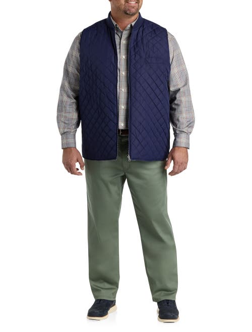Oak Hill By Dxl Large Plaid Sport Shirt In Navy Multi