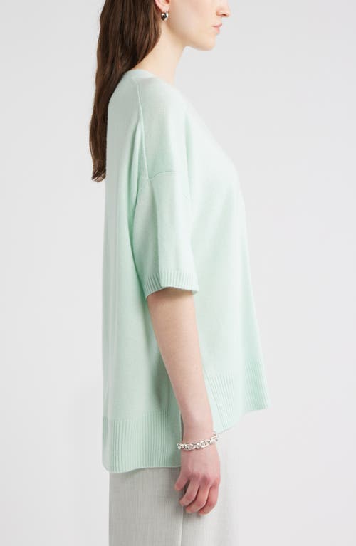 Nordstrom Short Sleeve Cashmere Sweater In Green