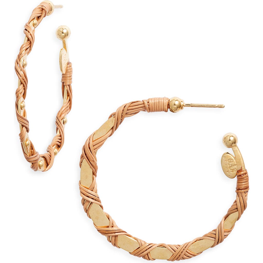 Gas Bijoux Wicker Wrapped Hoop Earrings In Gold