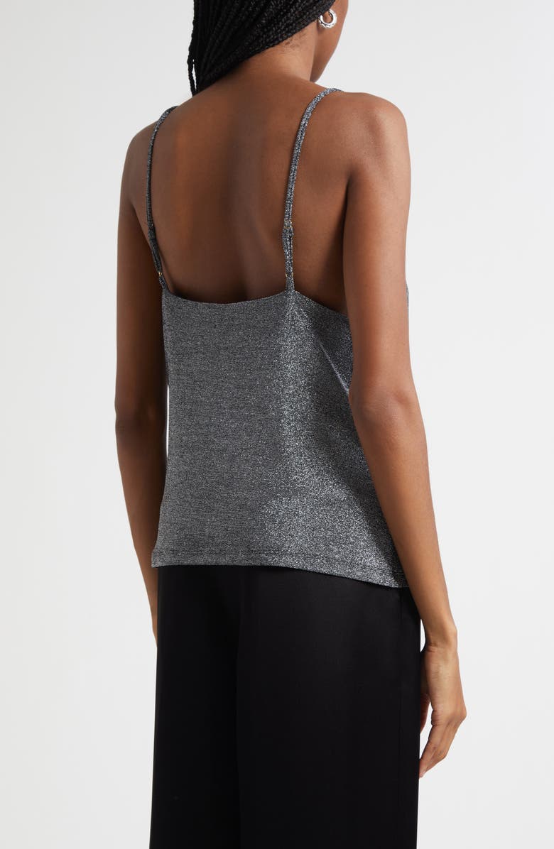 Ramy Brook Carla Metallic Cowl Neck Camisole, Alternate, color, Silver Knit