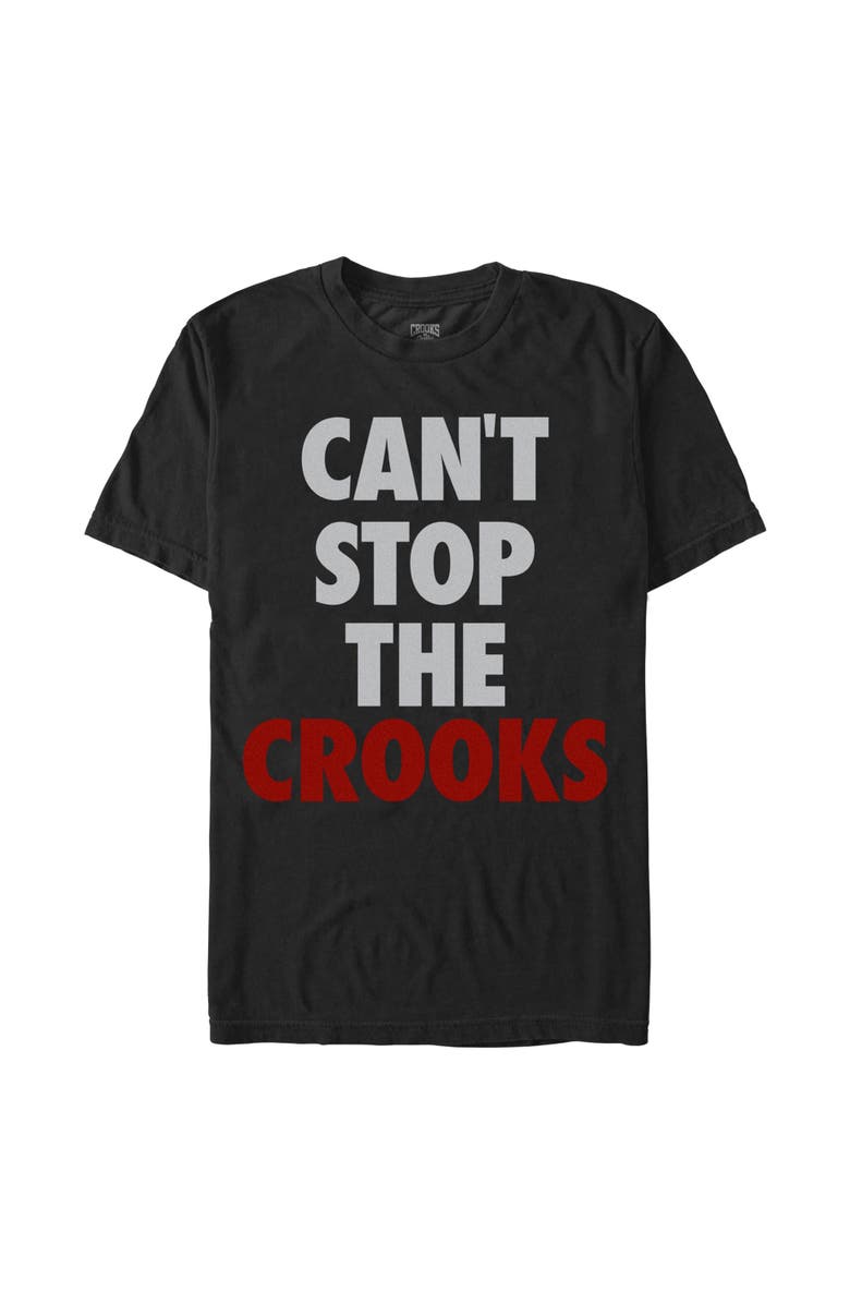 Crooks & Castles Men's Crooks & Castles Can't Stop the Crooks Red Graphic T-Shirt, Main, color, Black