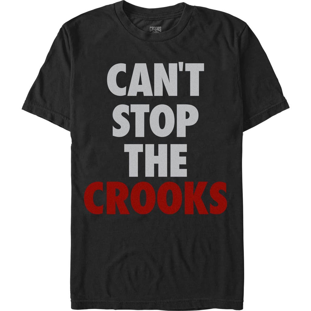 Men's Crooks & Castles Can't Stop the Crooks Red  Graphic T-Shirt in Black  product