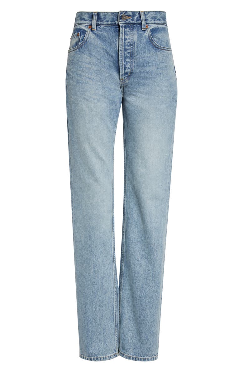 Saint Laurent Relaxed Straight Leg Jeans, Main, color, South Blue