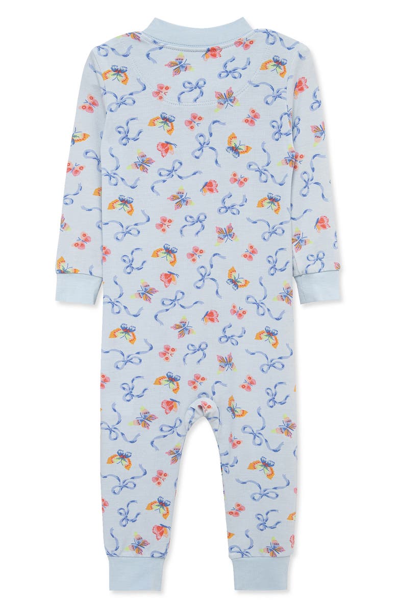 Little Me Bow Snug Fit One-Piece Pajamas, Alternate, color, Blue
