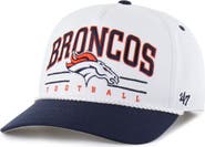 '47 Men's '47 White/Navy Denver Broncos Roscoe Two-Toned Hitch Adjustable Hat