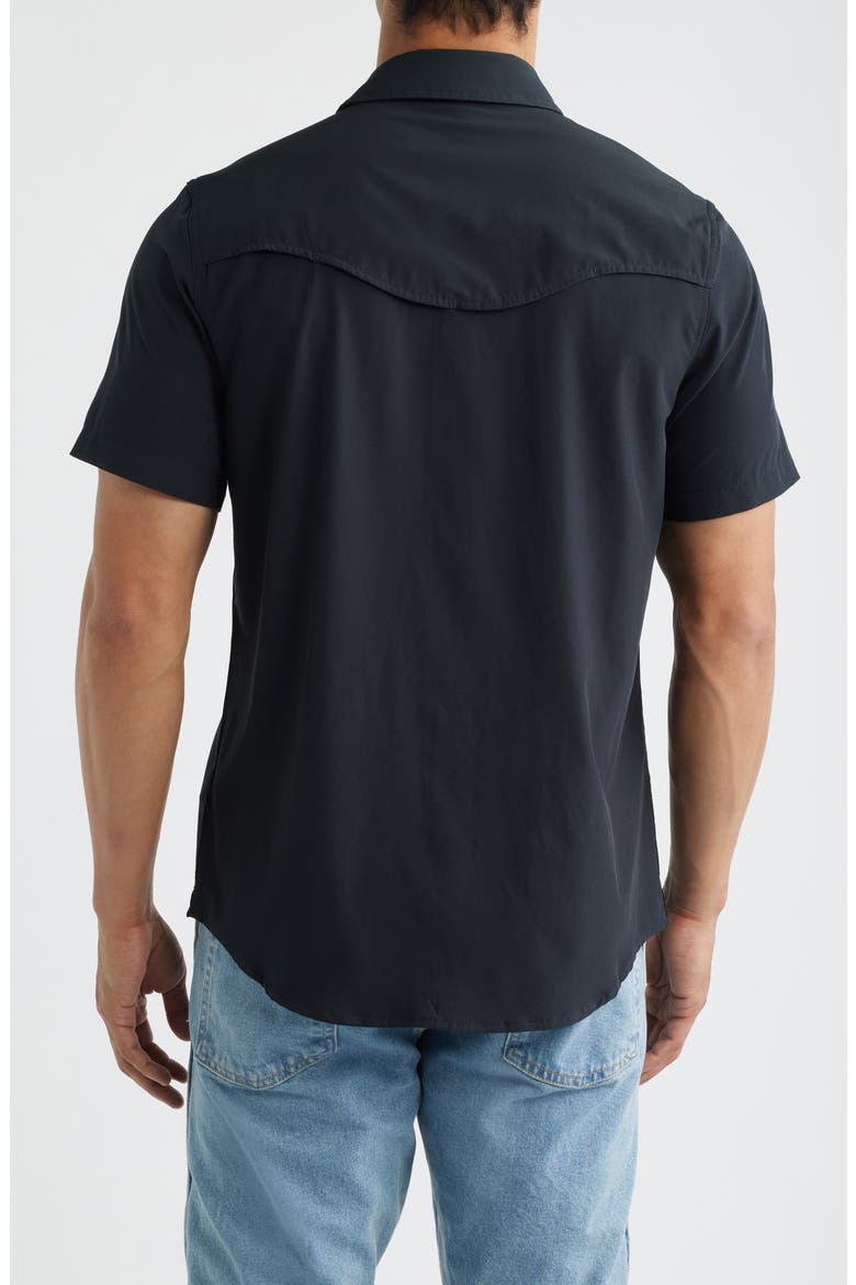 Performance Western Short Sleeve Button-Up Shirt, Alternate, color, BLACK
