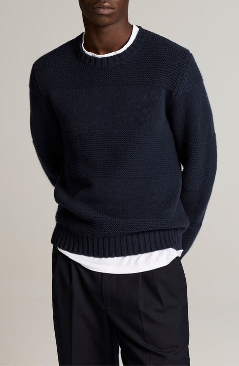 Rugby Stripe Garter Stitch Wool Sweater