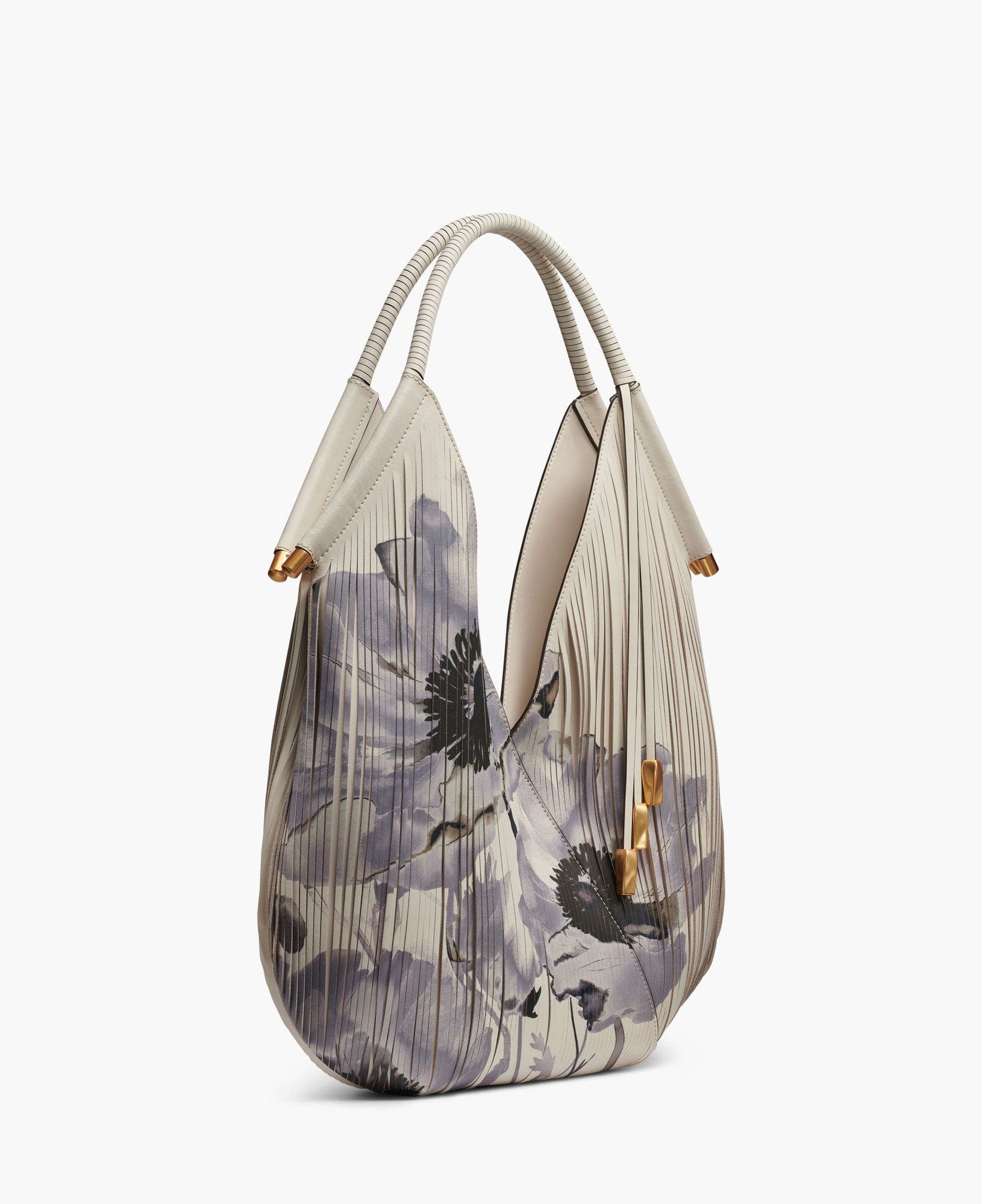 Baldwin Large Floral Lasercut Shoulder Bag, Alternate, color, Bone