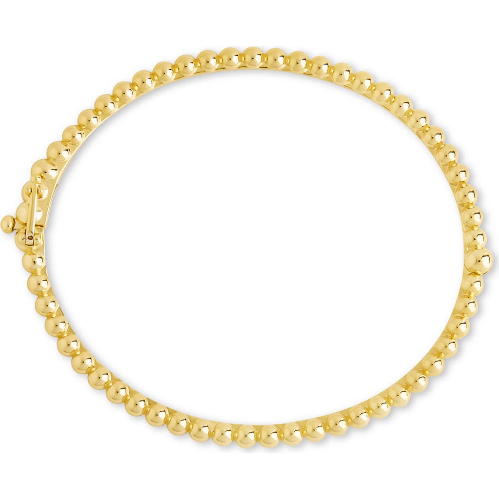 Sterling Forever Lorelei Bead Textured Bangle Bracelet In Gold
