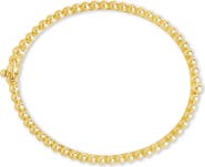Sterling Forever Lorelei Bead Textured Bangle Bracelet