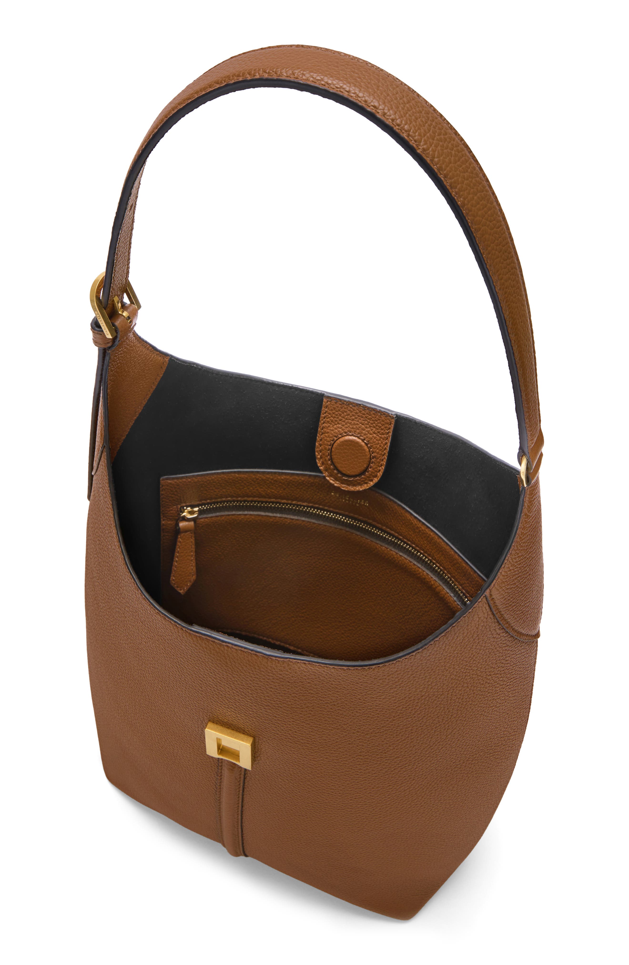 DeMellier The Siena Leather Bucket Bag, Alternate, color, Tan