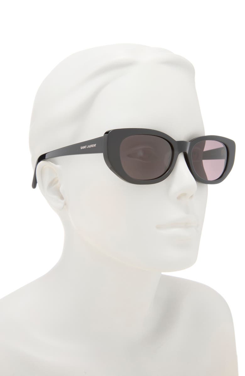 Saint Laurent Betty 53mm Cat Eye Sunglasses, Alternate, color, Black