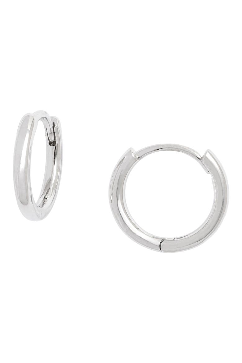 Demi Fine Everyday Huggie Hoop Earrings, Main, color, SILVER