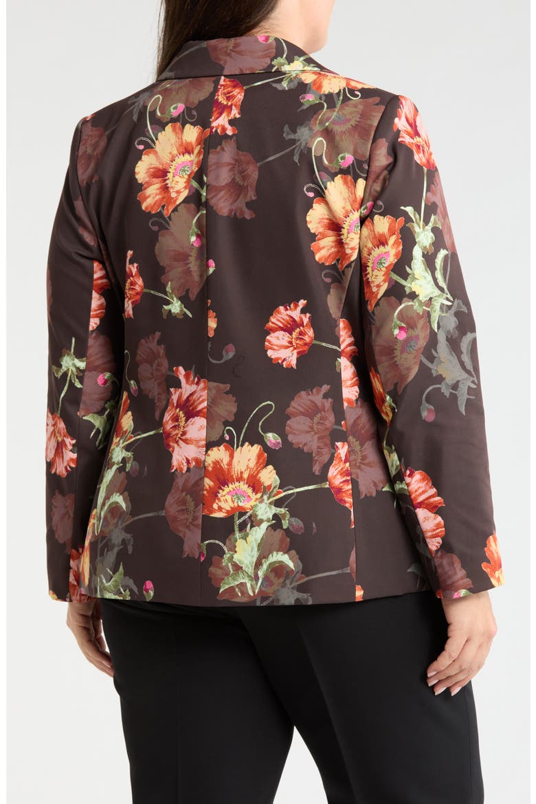 Print Sateen Blazer, Alternate, color, ESPRESSO FLORAL