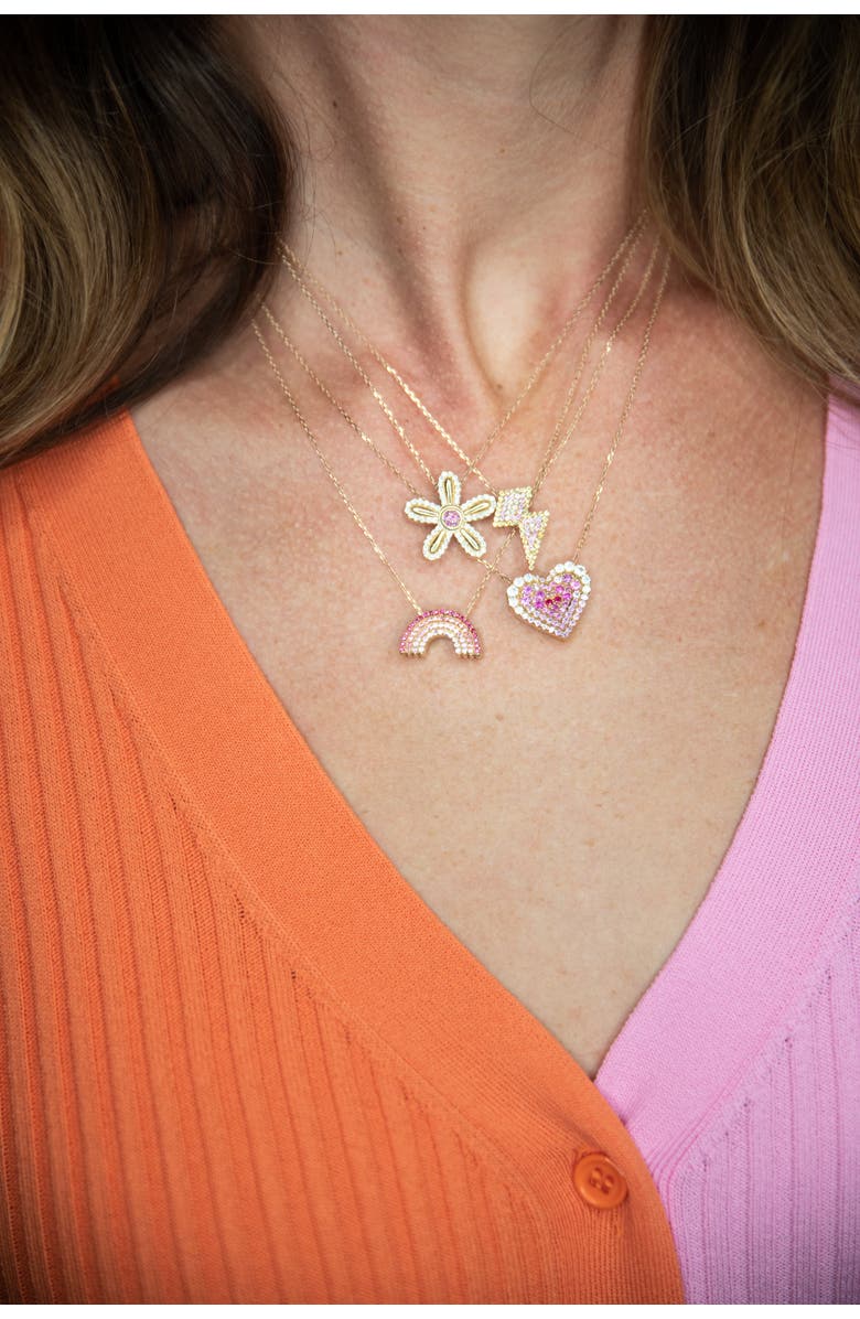 Campbell + Charlotte JuJu Lightning Bolt Charm Necklace, Alternate, color, Gold