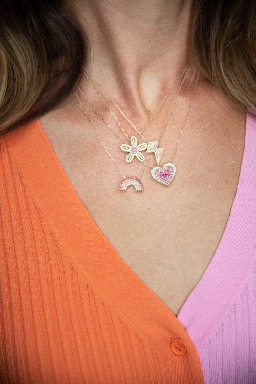 Campbell + Charlotte Juju Lightning Bolt Charm Necklace In Gold