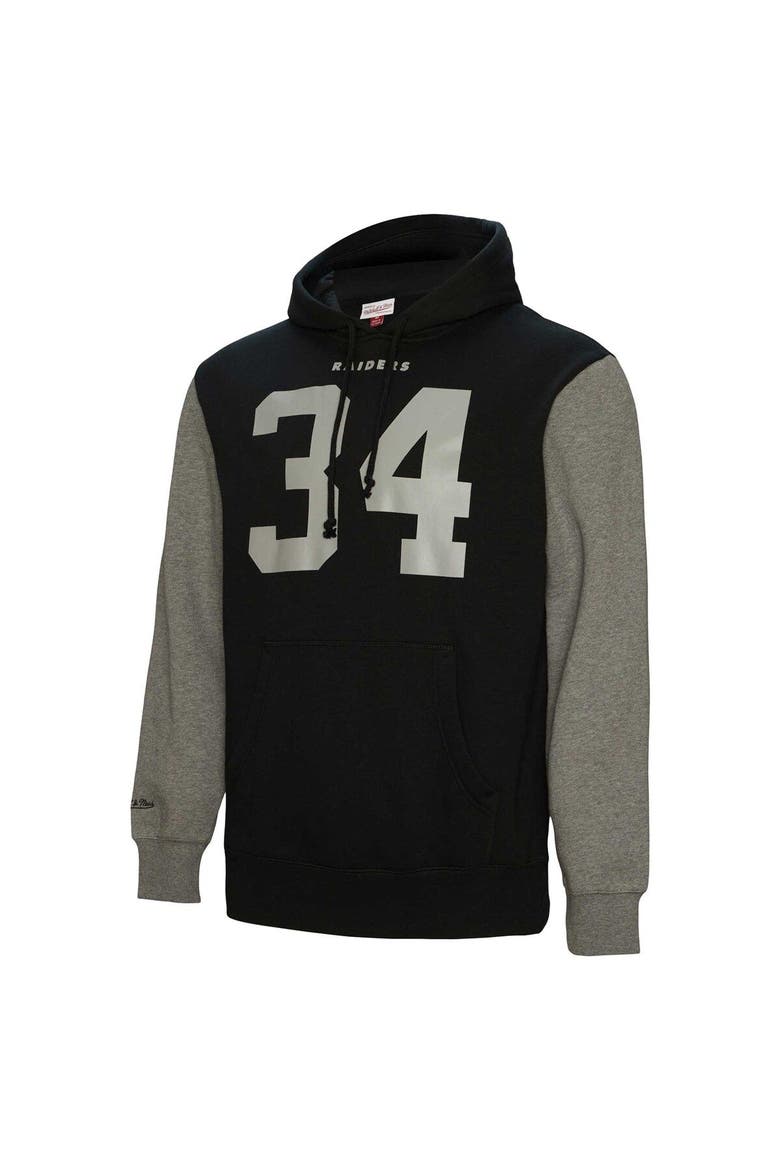 Men's Mitchell & Ness Bo Jackson Black Las Vegas Raiders Retired Player Name & Number Pullover Hoodie, Alternate, color, Black