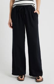 Caslon® Wide Leg Gauze Pants