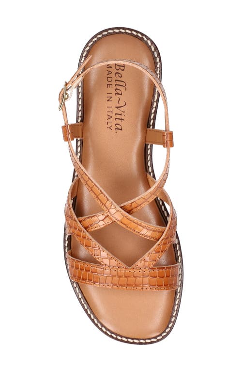 Bella Vita Tya Strappy Sandal In Natural Croco Italian Leather