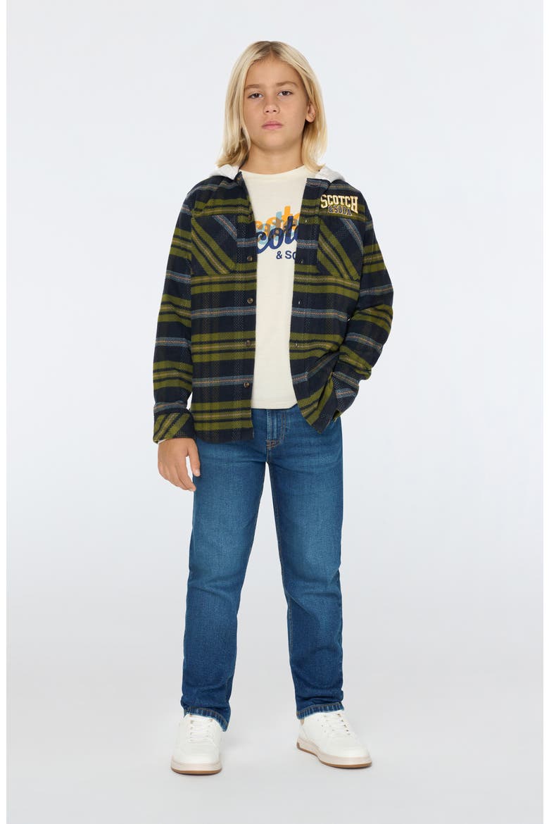 Kids' Five-Pocket Loose Tapered Fit Jeans, Alternate, color, NAVY / WHITE
