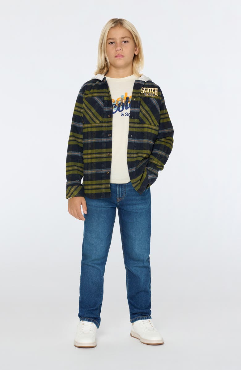 Scotch & Soda Kids' Five-Pocket Loose Tapered Fit Jeans, Alternate, color, Navy / White