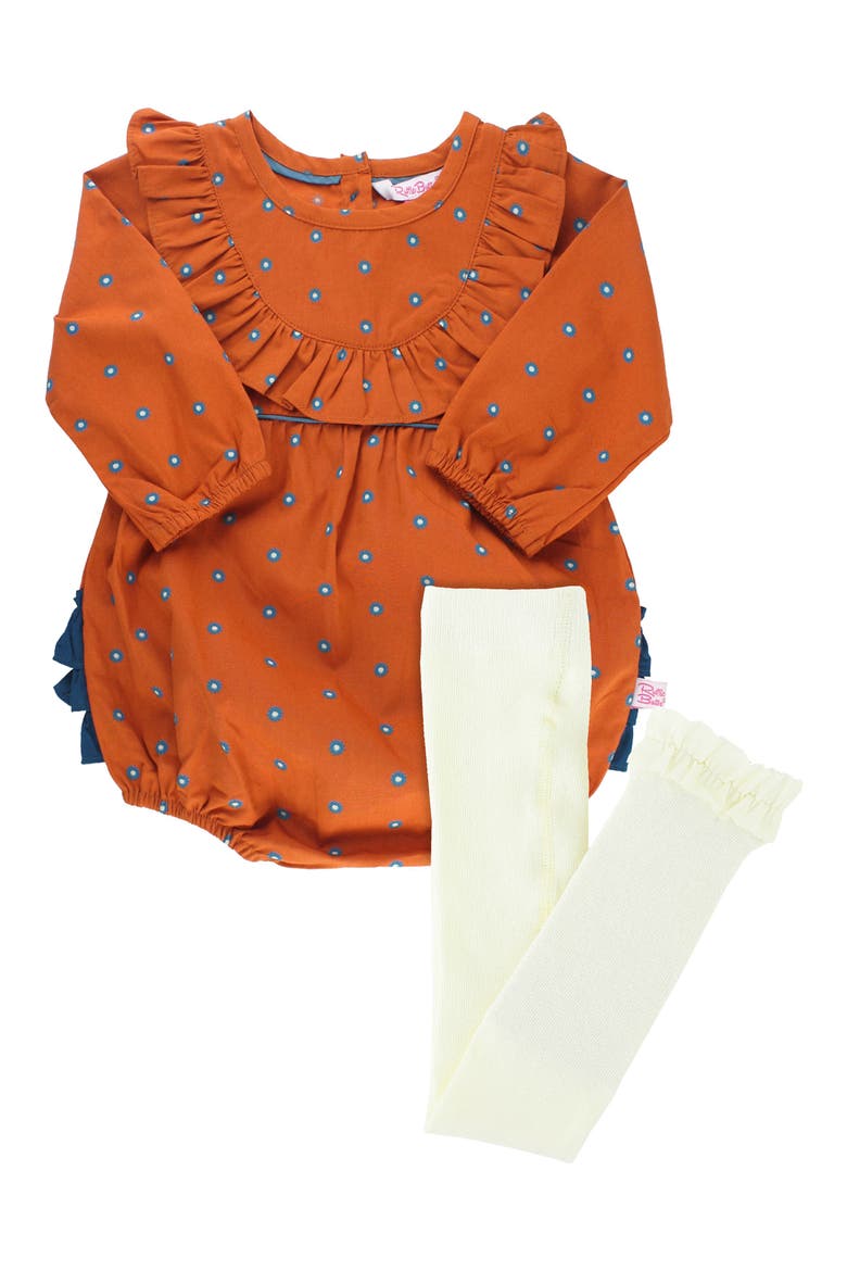 Spiced Clove Bubble Bodysuit & Tights Set, Main, color, ORANGE