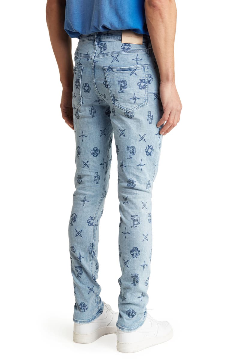 PURPLE BRAND Outlined Monogram Skinny Jeans, Alternate, color,