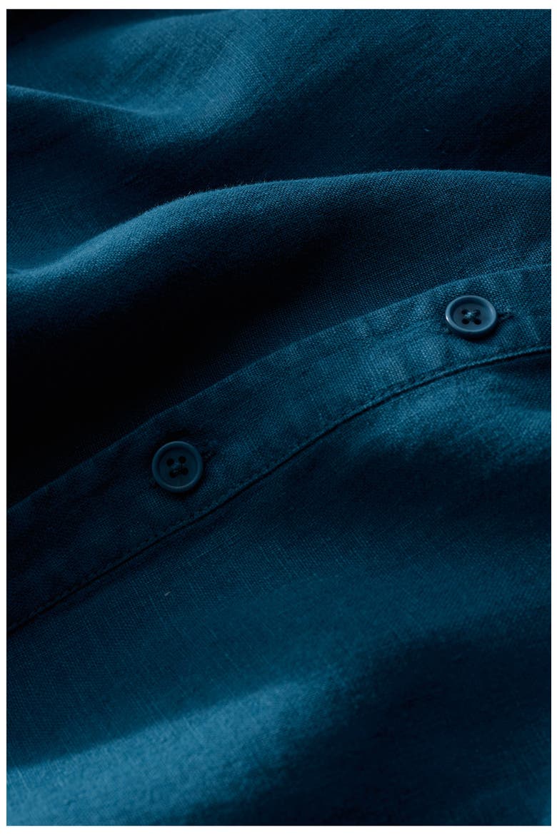 Word Posey Linen Button-Up Dress, Alternate, color, OCEAN DRIFT