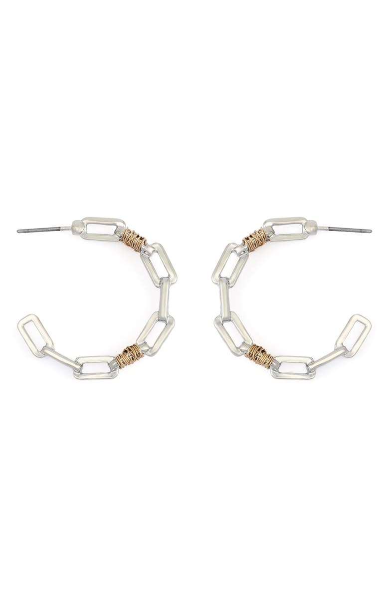 Robert Lee Morris Paper Clip Hoop Earrings, Alternate, color, Two Tone