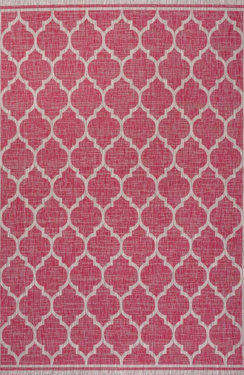 Trebol Moroccan Trellis Textured Weave Indoor/Outdoor Area Rug
