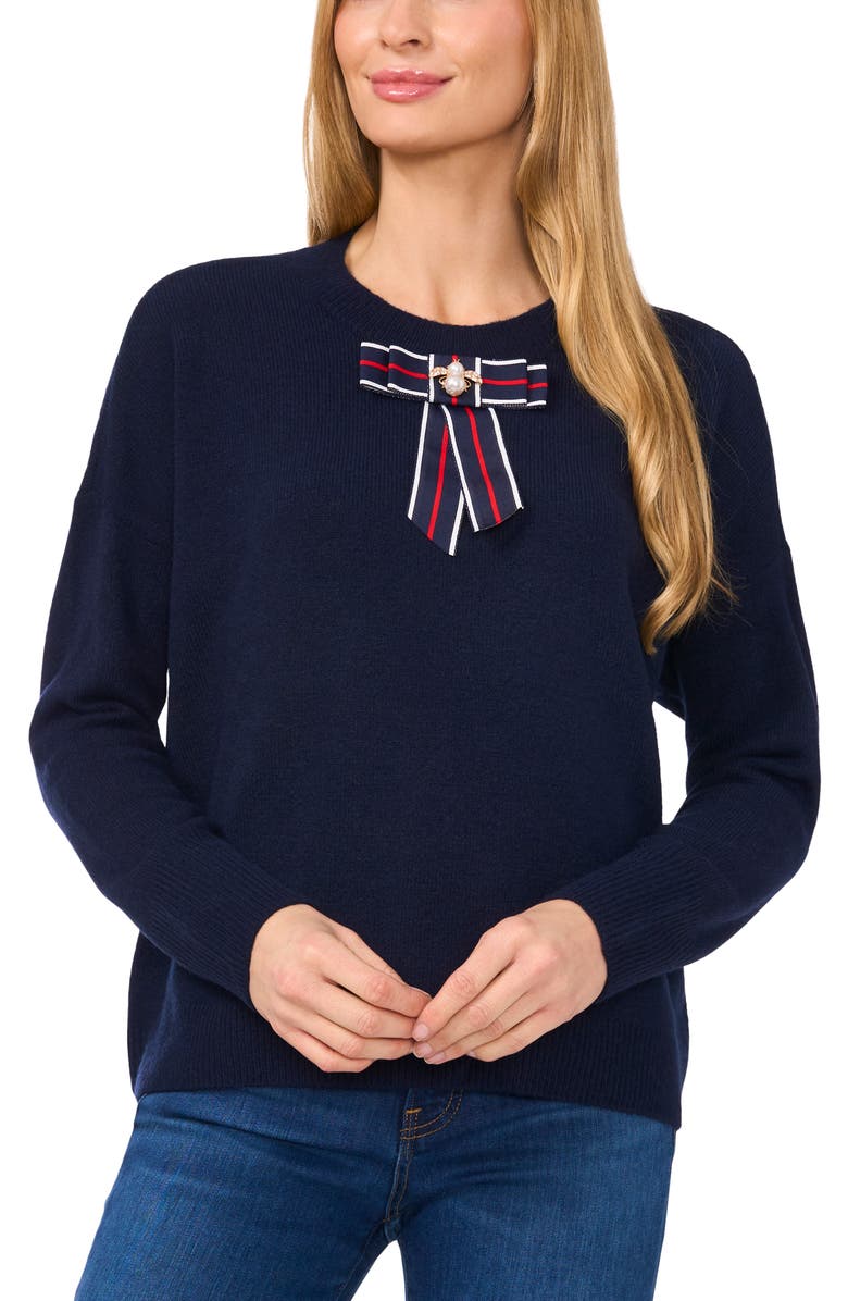 CeCe Ribbon Bow Sweater, Main, color, 