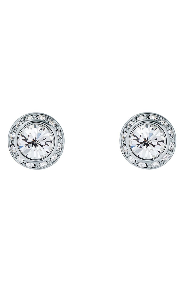 Ted Baker London Soletia Solitaire Crystal Halo Stud Earrings, Main, color, Silver Tone Clear Crystal