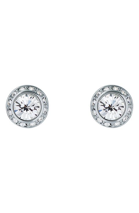 Soletia Solitaire Crystal Halo Stud Earrings