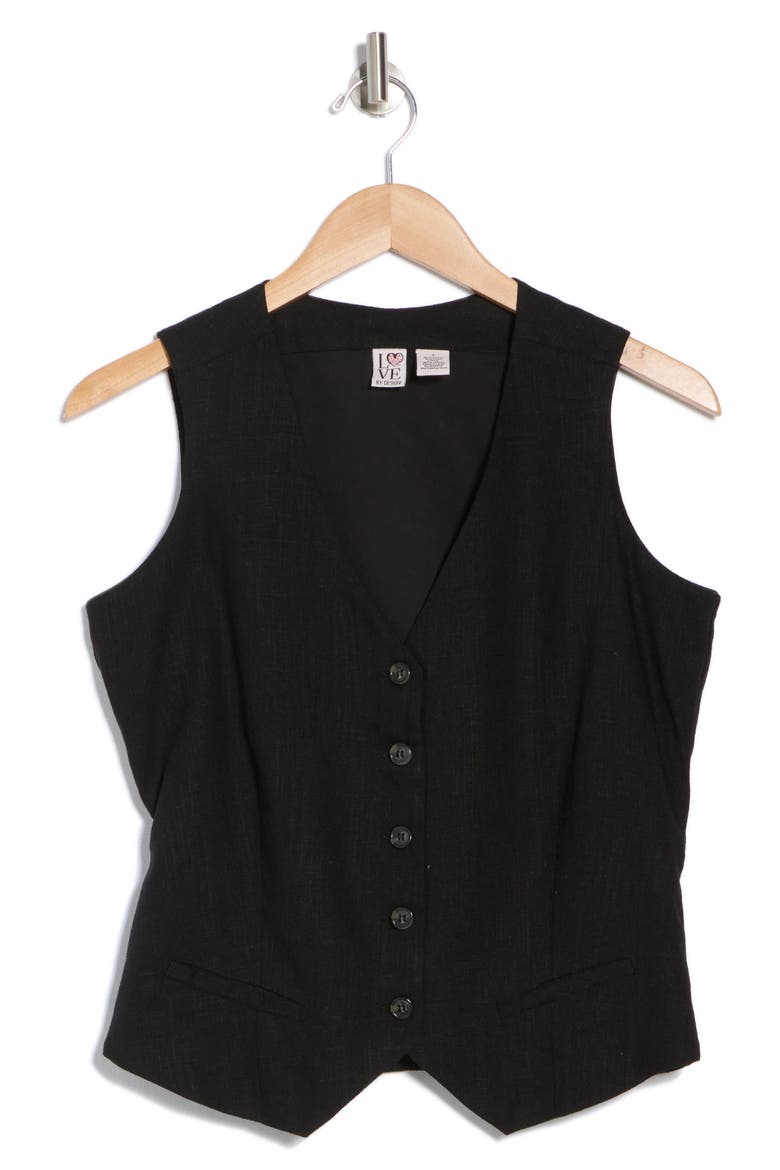 April V-Neck Vest, Alternate, color, BLACK