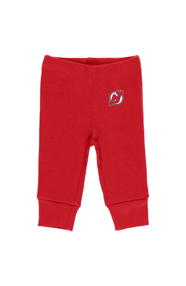 WEAR by Erin Andrews Newborn & Infant Gray/White/Red New Jersey Devils Three-Piece Turn Me Around Bodysuit & Pants Set, Alternate, color, 