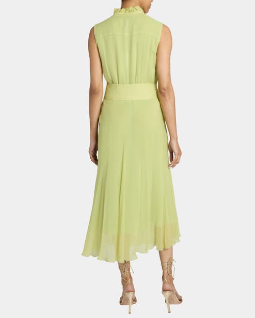 Santorelli Nirva Sleeveless Sleeveless Ruffle-neck Midi Dress