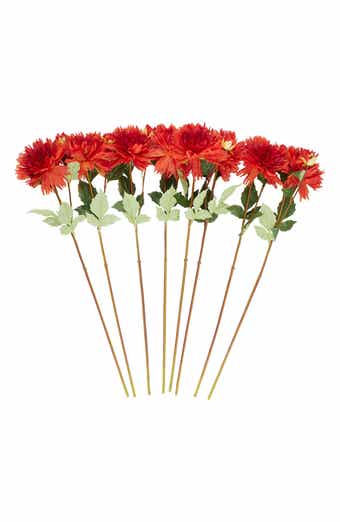 SONOMA SAGE HOME Set of Eight Red Dahlia Artificial Flowers