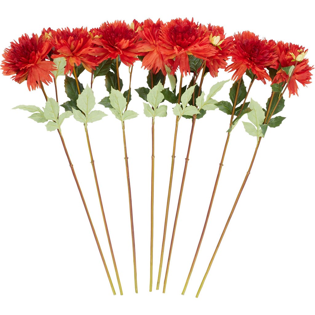 Sonoma Sage Home Set Of Eight Red Dahlia Artificial Flowers In Red