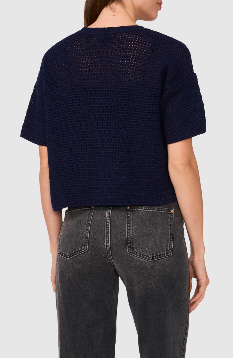 Halogen<sup>®</sup> Cotton Short Sleeve Sweater, Alternate, color, Classic Navy