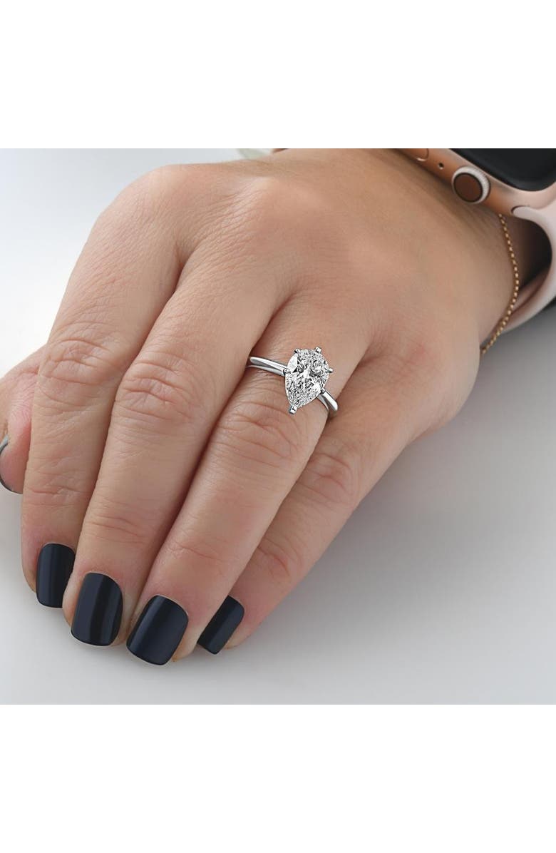 Bliss Diamond 3CT Platinum Pear Shaped Diamond 6-Prong Solitaire Engagement Ring Lab Grown, Alternate, color, Platinum
